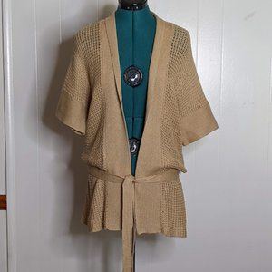 Chadwicks Women's Silk Linen Openwork Mesh Knitted Open Cardigan. Size M.